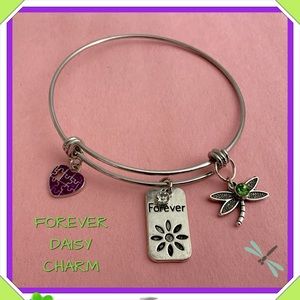 🆕 ✅ EXPANDABLE WIRE BANGLE BRACELET FOREVER DAISY